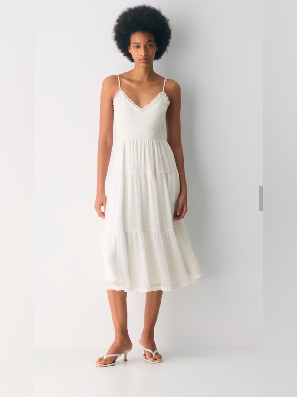 ARITZIA WILDRED Tuberone Chiffon Tiered V Neck Midi Dress SML BNWT MSRP $188.00